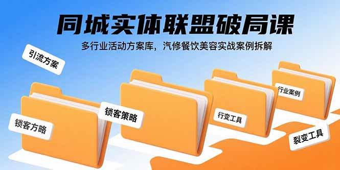 （15833期）同城实体联盟破局课，多行业活动方案库，汽修餐饮美容实战案例拆解-雪白的乌云