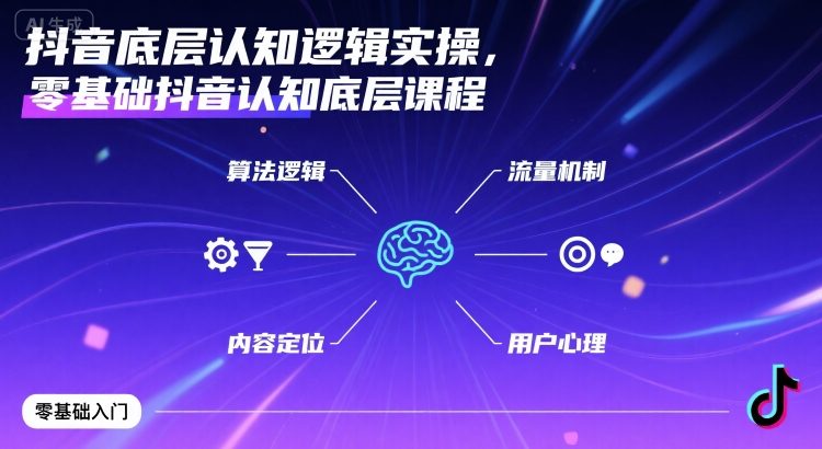 抖音底层认知逻辑实操，零基础抖音认知底层课程-雪白的乌云