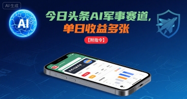 今日头条AI军事赛道，单日收益多张 ，手机可做【附指令】-雪白的乌云