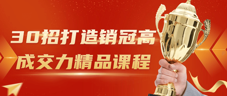 30招打造销冠高成交力精品课程-雪白的乌云