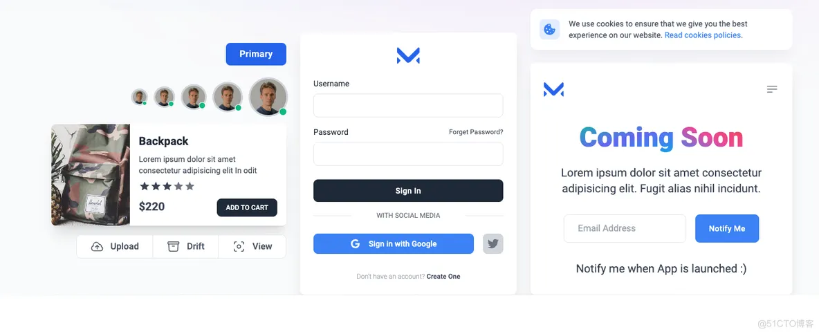 Meraki UI(基于Tailwind CSS构建的开源前端组件库)-雪白的乌云