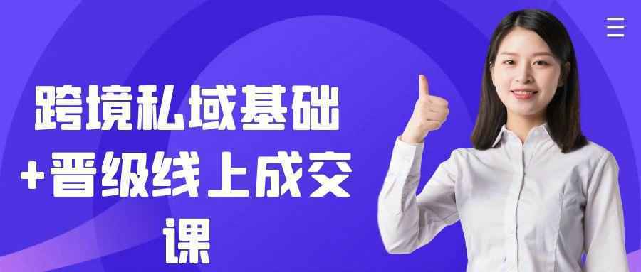 跨境私域基础+晋级线上成交课-雪白的乌云