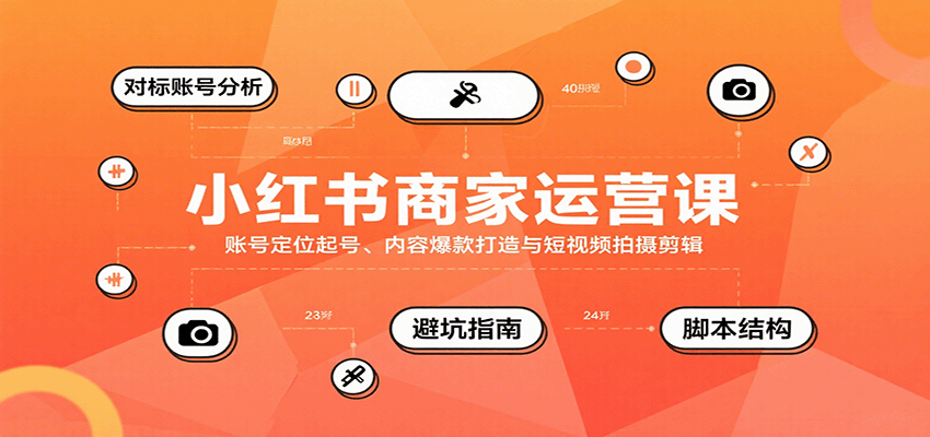 小红书商家运营课，账号定位起号、内容爆款打造与短视频拍摄剪辑-雪白的乌云
