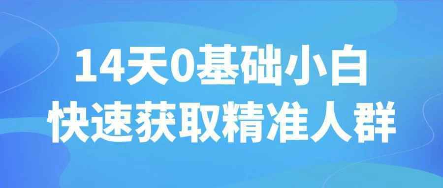 14天0基础小白快速获取精准人群-雪白的乌云