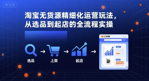 淘宝无货源精细化运营玩法，从选品到起店的全流程实操-雪白的乌云